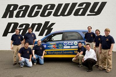 WVU EcoCAR team with their Challenge X project